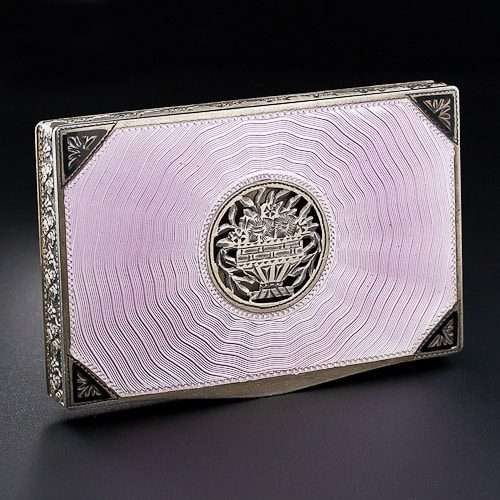 Austrian Silver and Guilloché Enamel Box. Austrian Silver and Guilloché Enamel Box.