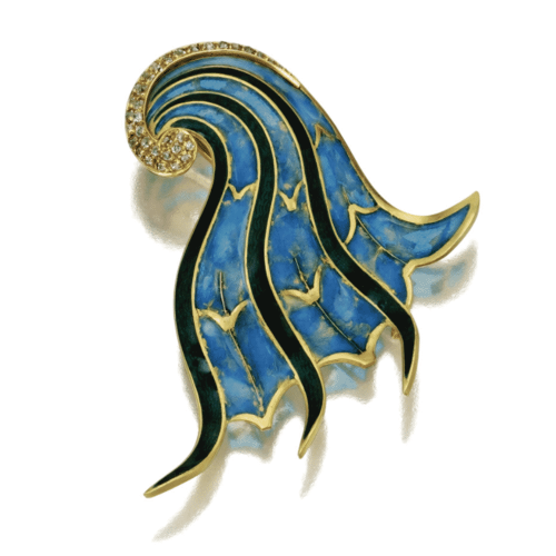 Diamond and Enamel Brooch, Jean Fouquet, c.1950s. Photo Courtesy of Sotheby's.