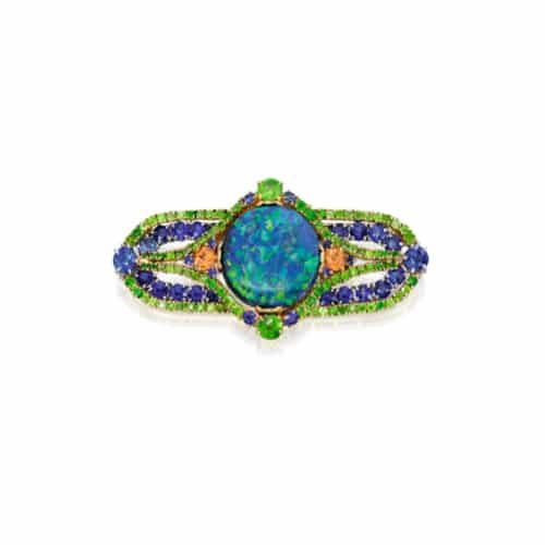 Black Opal, Sapphire, Garnet Brooch by Louis Comfort Tiffany. Photo Courtesy of Sotheby's.