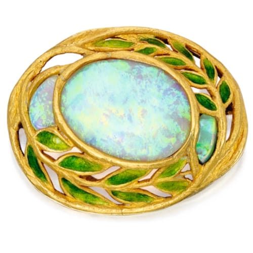 Enamel and Opal Brooch by Louis Comfort Tiffany. Signed Tiffany & Co., c.1905. Photo Courtesy of Sotheby's.