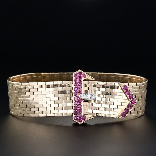 Ludo_with_mordant Ruby and Diamond Ludo Bracelet with Coordinating Buckle and Mordant.