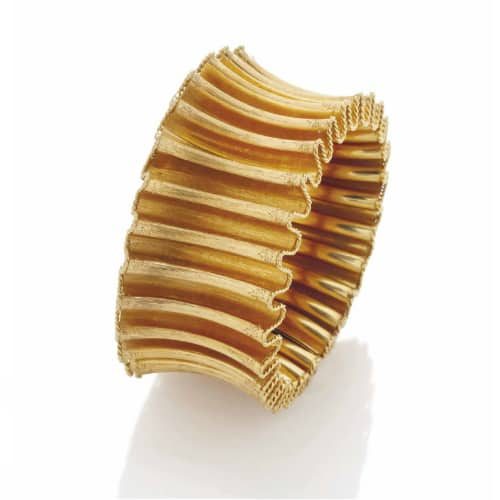 Yellow Gold Fluted Manchette or Wide Cuff by M. Buccellati. Photo Courtesy of Christie's.