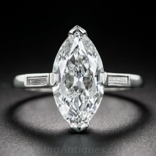Modern Ring with a Marquise Cut Diamond: Note the Now Closed Culet.