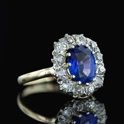 The Modern Centerpiece of this Late Victorian Ring is a Vibrant Purplish Blue Tanzanite – a Gemstone not Discovered Until Nearly Seventy Years After the Mounting was Made. The Modern Centerpiece of this Late Victorian Ring is a Vibrant Purplish Blue Tanzanite - a Gemstone not Discovered Until Nearly Seventy Years After the Mounting was Made.