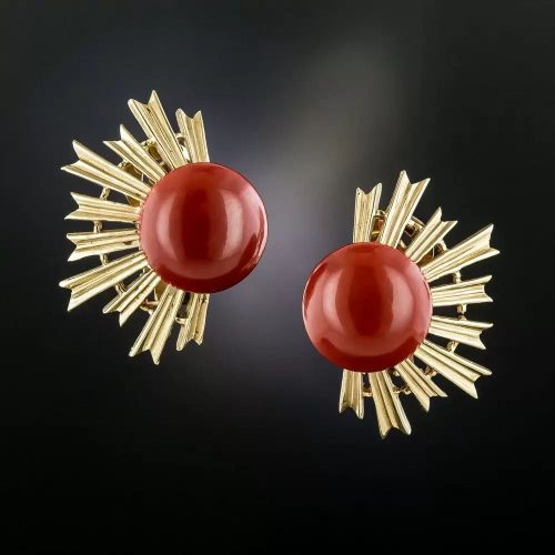 Coral Earrings.