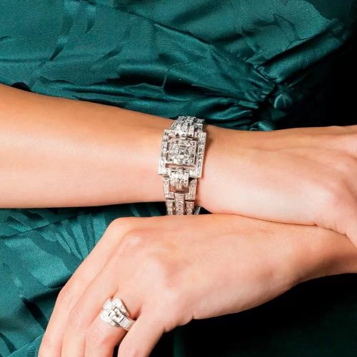 Diamond Bracelet, Green Dress.