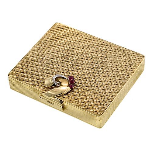 Retro Ruby Woven Cigarette Case.