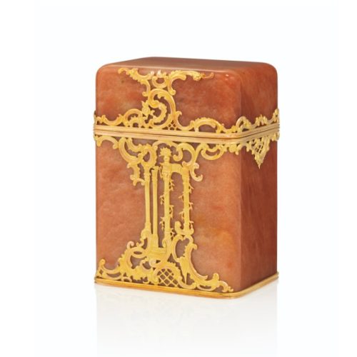 Aventurine Quartz and Gold Card Case, Feberge, Michael Perchin, c.1890. Photo Courtesy of Christies. Aventurine Quartz and Gold Card Case, Feberge, Michael Perchin, c.1890. Photo Courtesy of Christies.