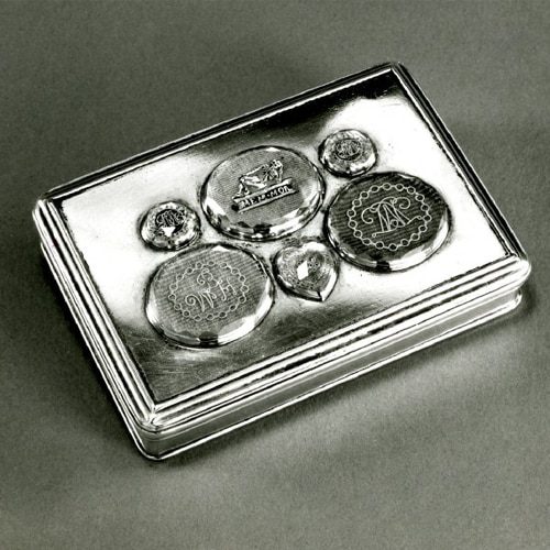 Silver Box with Mouldings on Edge of Lid and Base with a Gilt Interior and a Hinged Lid. 1650-1750 © The Trustees of the British Museum.