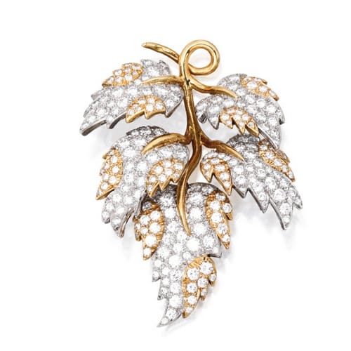 Tiffany & Co., Schlumberger Foliate Diamond Brooch.