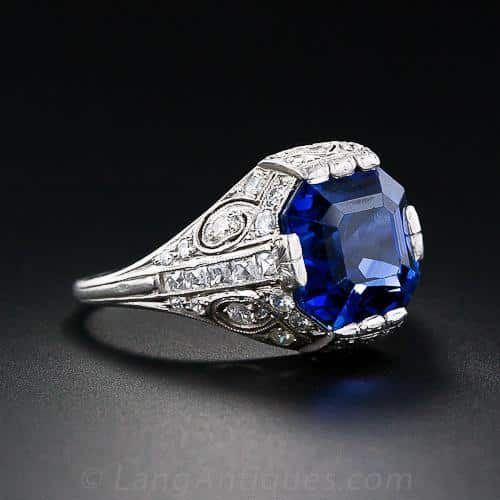 Tiffany & Co. Art Deco Sapphire and Diamond Ring