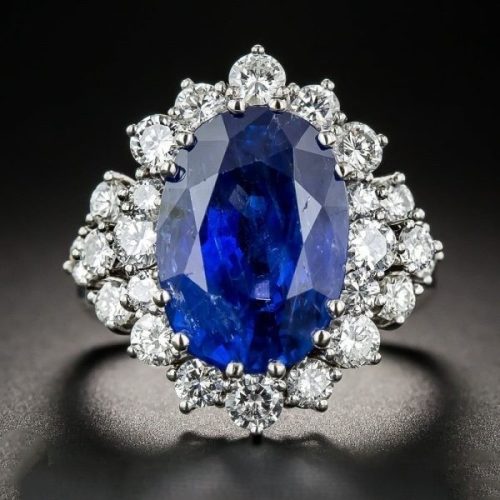 Burma Sapphire and Diamond Ring.