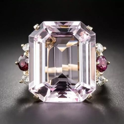 Mid-Century Morganite, Ruby, and Diamond Ring.