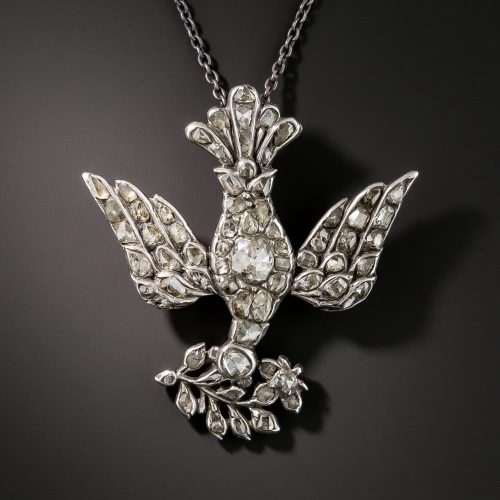 Antique St. Esprit with Olive Branch Diamond Pendant.