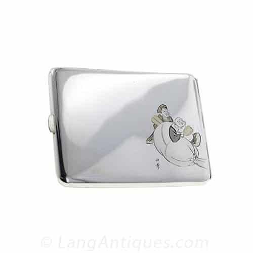 Bright Silver Art Deco Cigarette Case