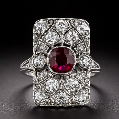 Art Deco Ruby and Diamond Dinner Ring. Art Deco Ruby and Diamond Dinner Ring.