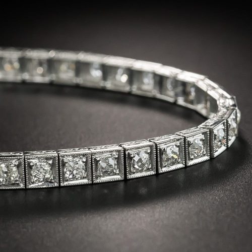 Art Deco Diamond and Platinum Line Bracelet.