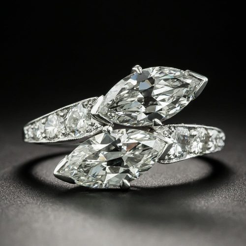 Twin Stone Marquise-Cut Diamond Ring, by Shreve, Crump & Low. Twin Stone Marquise-Cut Diamond Ring, by Shreve, Crump & Low.