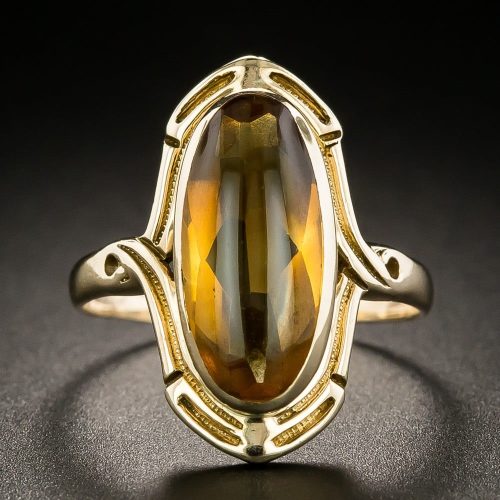 Art Nouveau Citrine Ring.