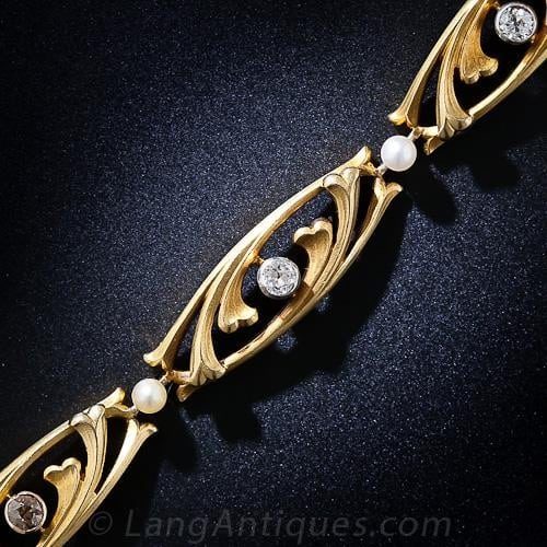 Art Nouveau Diamond Bracelet.