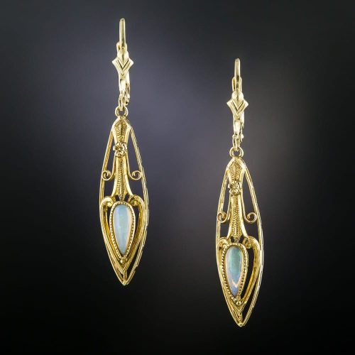 Art Nouveau Opal Earrings.