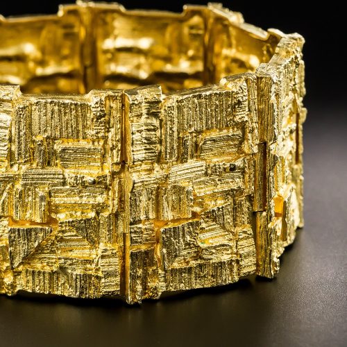 Brutalist 18K Gold Bracelet by Bjorn Weckstrom - Finnish
