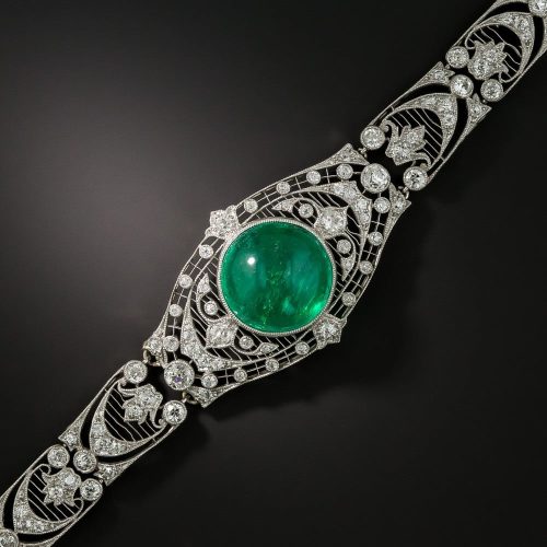 Edwardian Emerald and Diamond Bracelet.