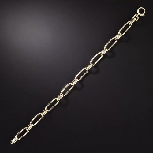 Elongated Cable Link Chain Bracelet.