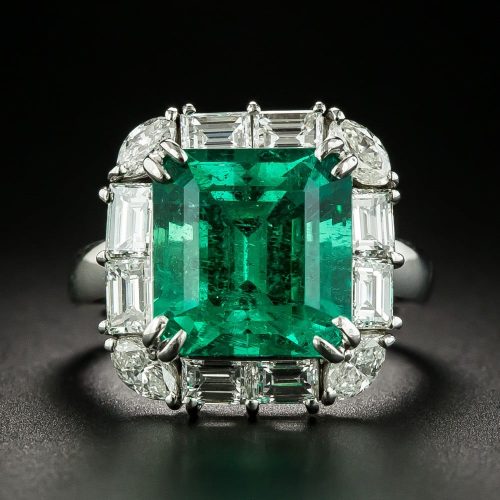 Colombian Emerald (Minor Treatment) and Diamond Ring. Colombian Emerald (Minor Treatment) and Diamond Ring.