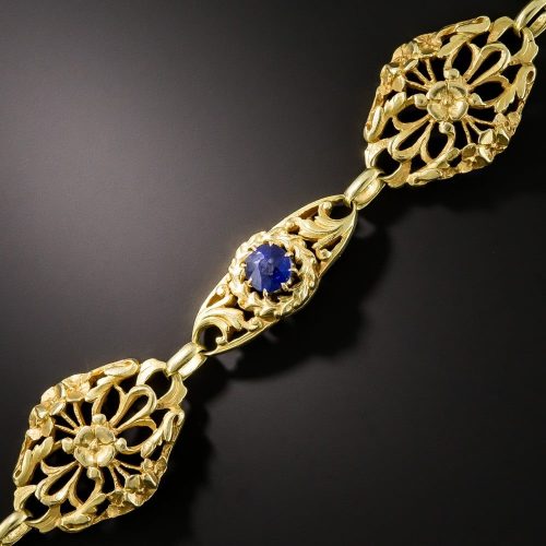 French Art Nouveau Sapphire and Diamond Bracelet.