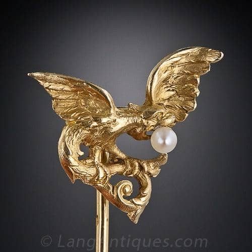French Griffin Stickpin, c.1900.