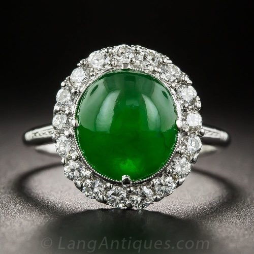 Jadeite Cabochon with a High Polish.