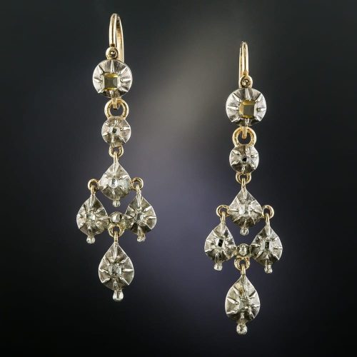 Georgian Diamond Day-and-Night Earrings.