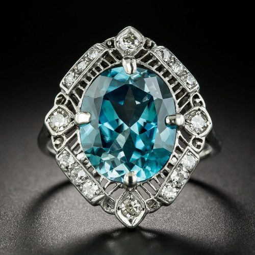 Edwardian Zircon and Diamond Ring.