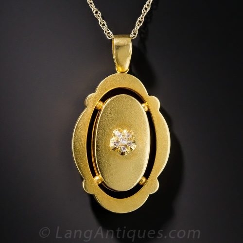 Matte Finish Victorian Diamond Pendant.