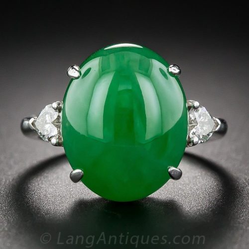 Natural Jadeite and Diamond RIng.