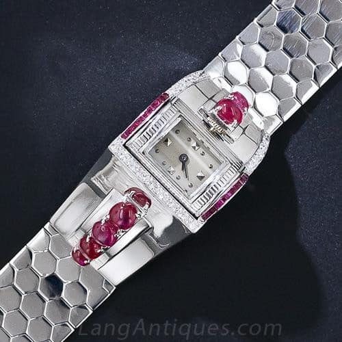 Rhodium Plated Retro Bracelet Watch