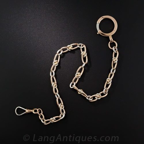 Watch Chain with Both Spring Ring and Swivel Hook.