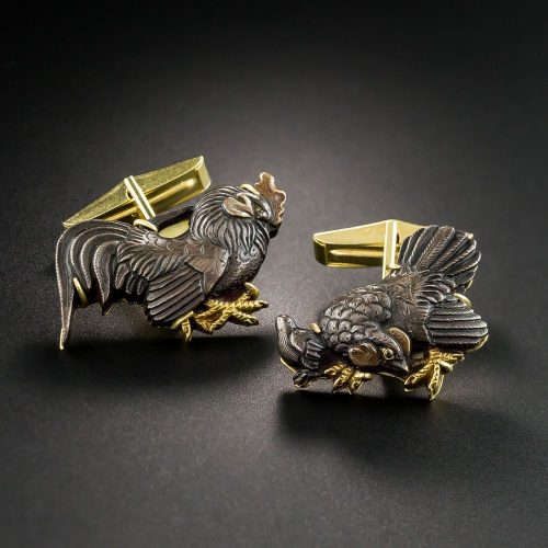 Shakudo Menuki Cuff Links, Gumps. Shakudo Menuki Cuff Links, Gumps.