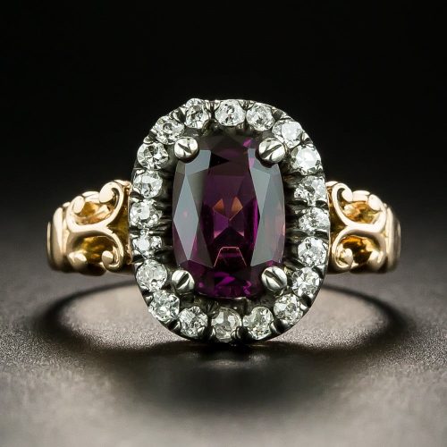 Victorian Purple Spinel and Diamond Ring. Victorian Purple Spinel and Diamond Ring.