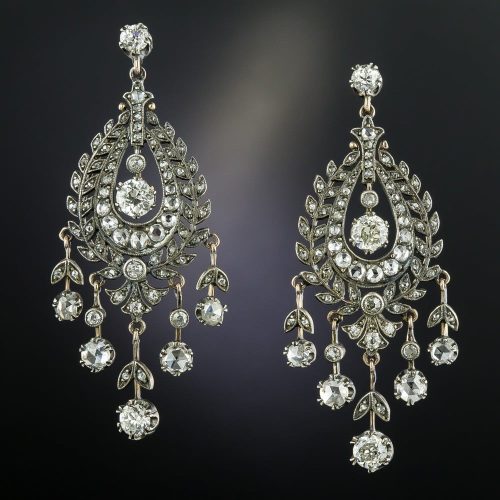 Victorian Diamond Chandelier Earrings.