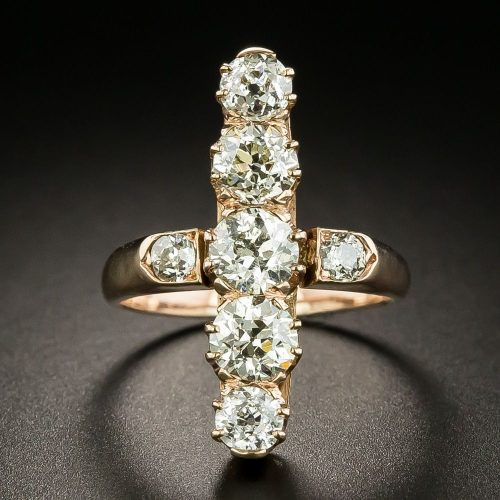 Victorian Five Stone Diamond Dinner Ring. Victorian Five Stone Diamond Dinner Ring.
