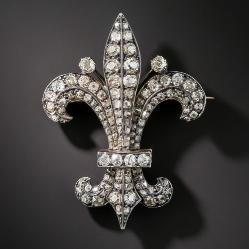 Victorian Diamond Fleur-de-Lis Pendant/Brooch.