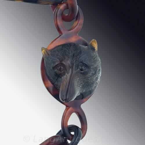 Victorian Tortoiseshell Watch Chain with Carved Fox.
