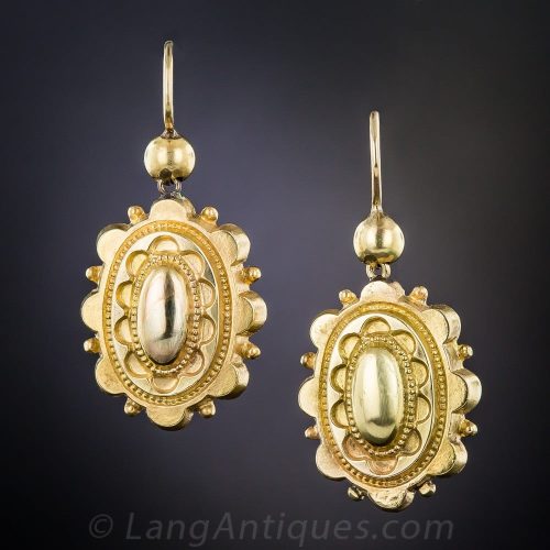 Victorian Electroformed Yellow Gold Earrings