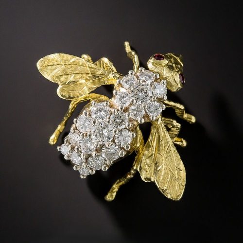 Diamond and Gold Bee Brooch. Diamond & Gold Bee Brooch.