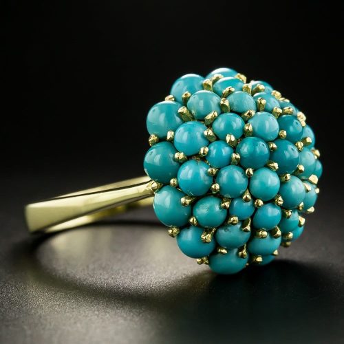 Vintage Turquoise Cluster Ring, c.Mid-20th-Century.